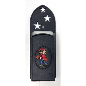 Vintage EMIC Black Cast Iron Match Holder  w/Cut Out Stars Hangable